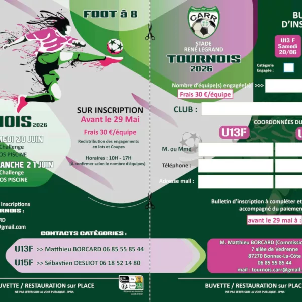 Tournoi 2026 U15F du CARR – Rilhac-Rancon