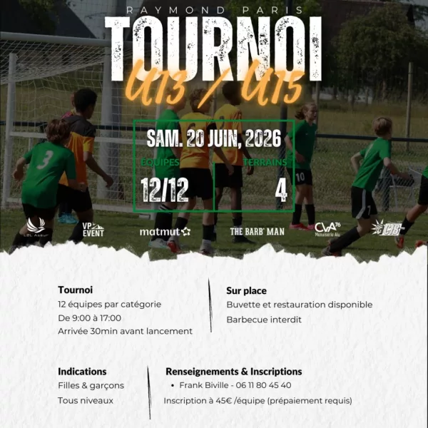 Tournoi Raymond Paris 2026 U13 & U15 de l’AS Saint-Pierre-de-Varengeville