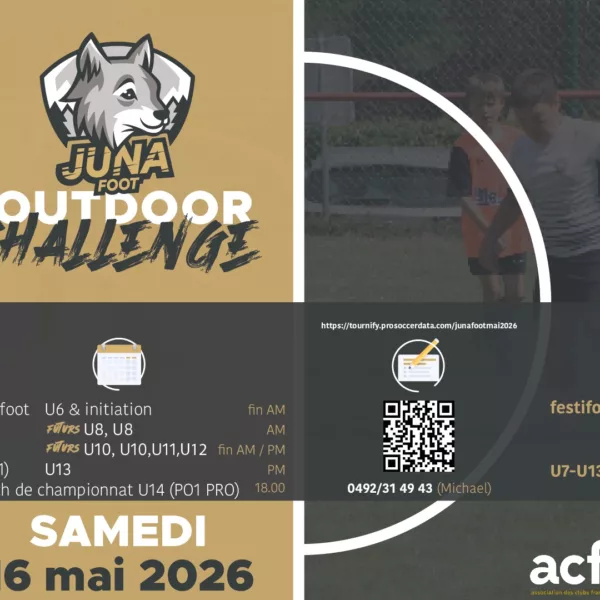 OutDoor Challenge 2026 U6, U7, U8, U9,U10, U11, U12 & U13 du Juna Foot – Salmchâteau