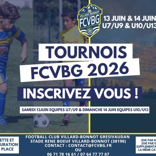 Tournoi FCVBG 2026 U11 & U13 – Villard-Bonnot